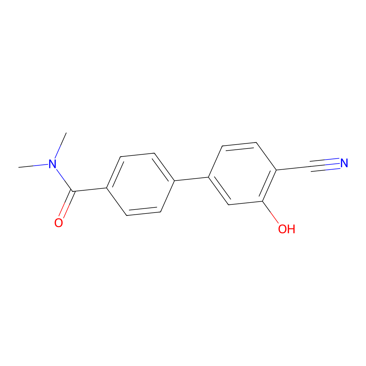 2-Cyano-5-[4-(N,N-dimethylaminocarbonyl)phenyl]phenol molecular structure, CAS 1261891-79-5