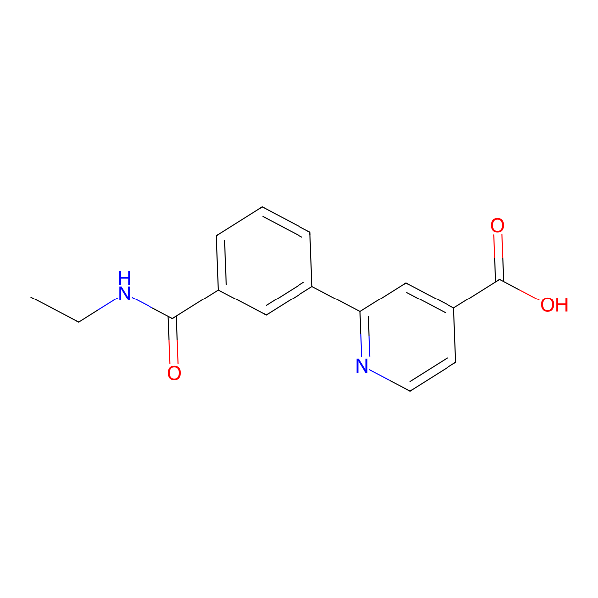 2-[3-(Ethylcarbamoyl)phenyl]pyridine-4-carboxylic acid molecular structure, CAS 1261891-80-8