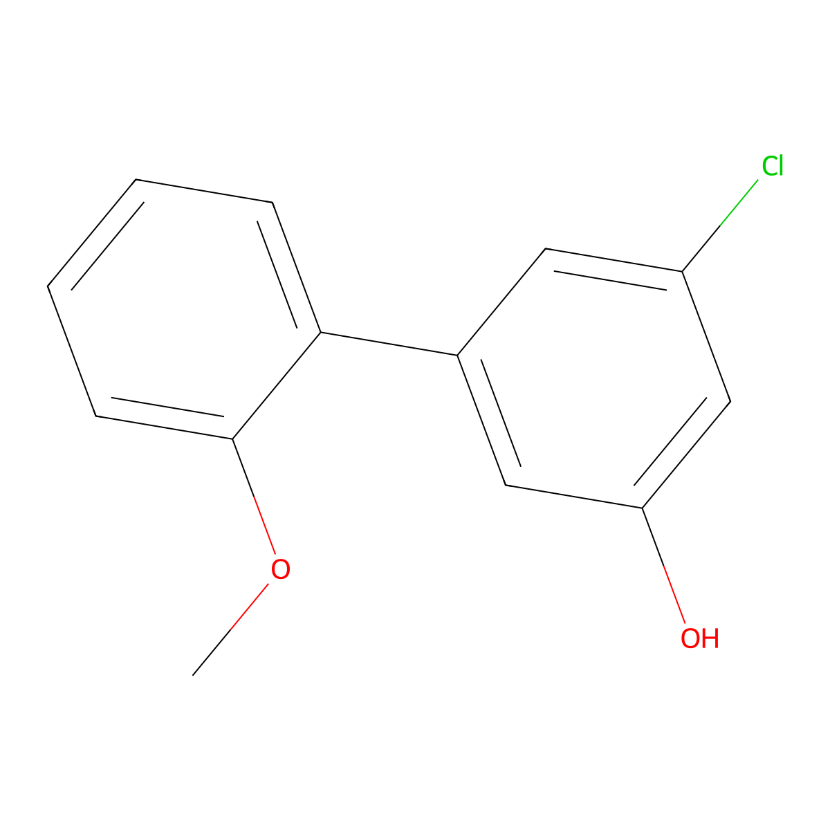 3-Chloro-5-(2-methoxyphenyl)phenol molecular structure, CAS 1261891-85-3