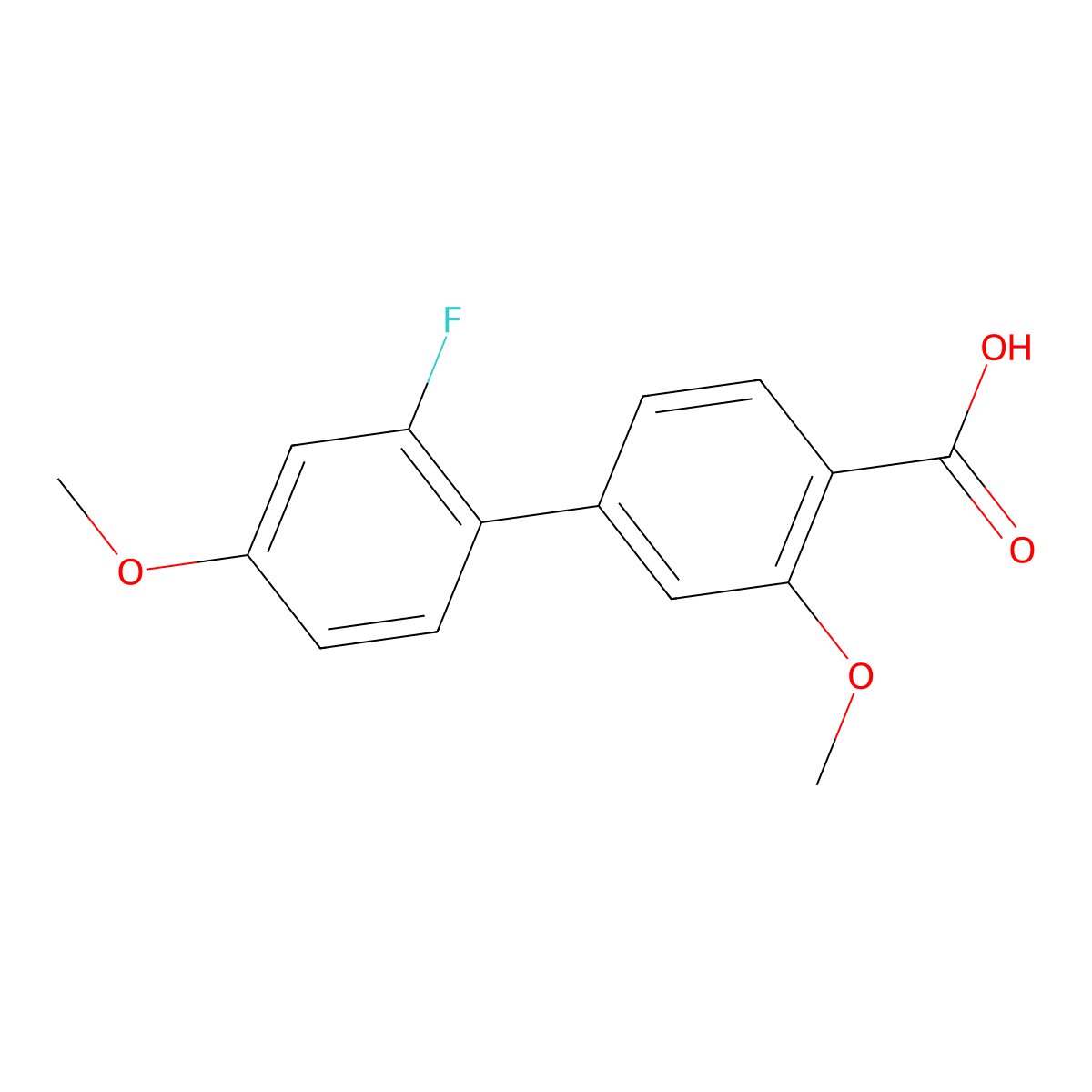 4-(2-Fluoro-4-methoxyphenyl)-2-methoxybenzoic acid molecular structure, CAS 1261891-89-7