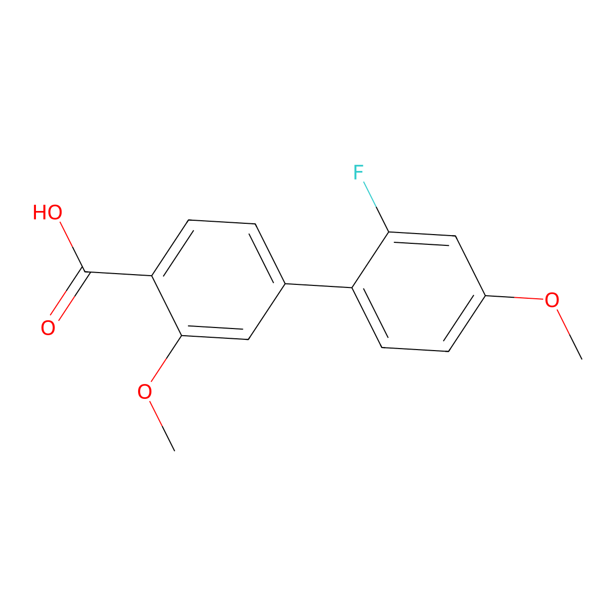 4-(2-Fluoro-4-methoxyphenyl)-2-methoxybenzoic acid molecular structure, CAS 1261891-89-7