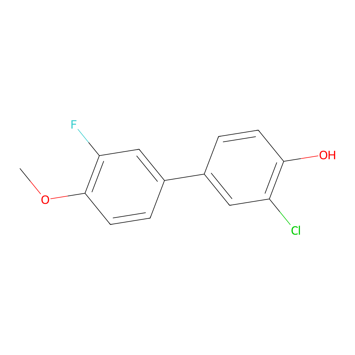 2-Chloro-4-(3-fluoro-4-methoxyphenyl)phenol molecular structure, CAS 1261892-00-5