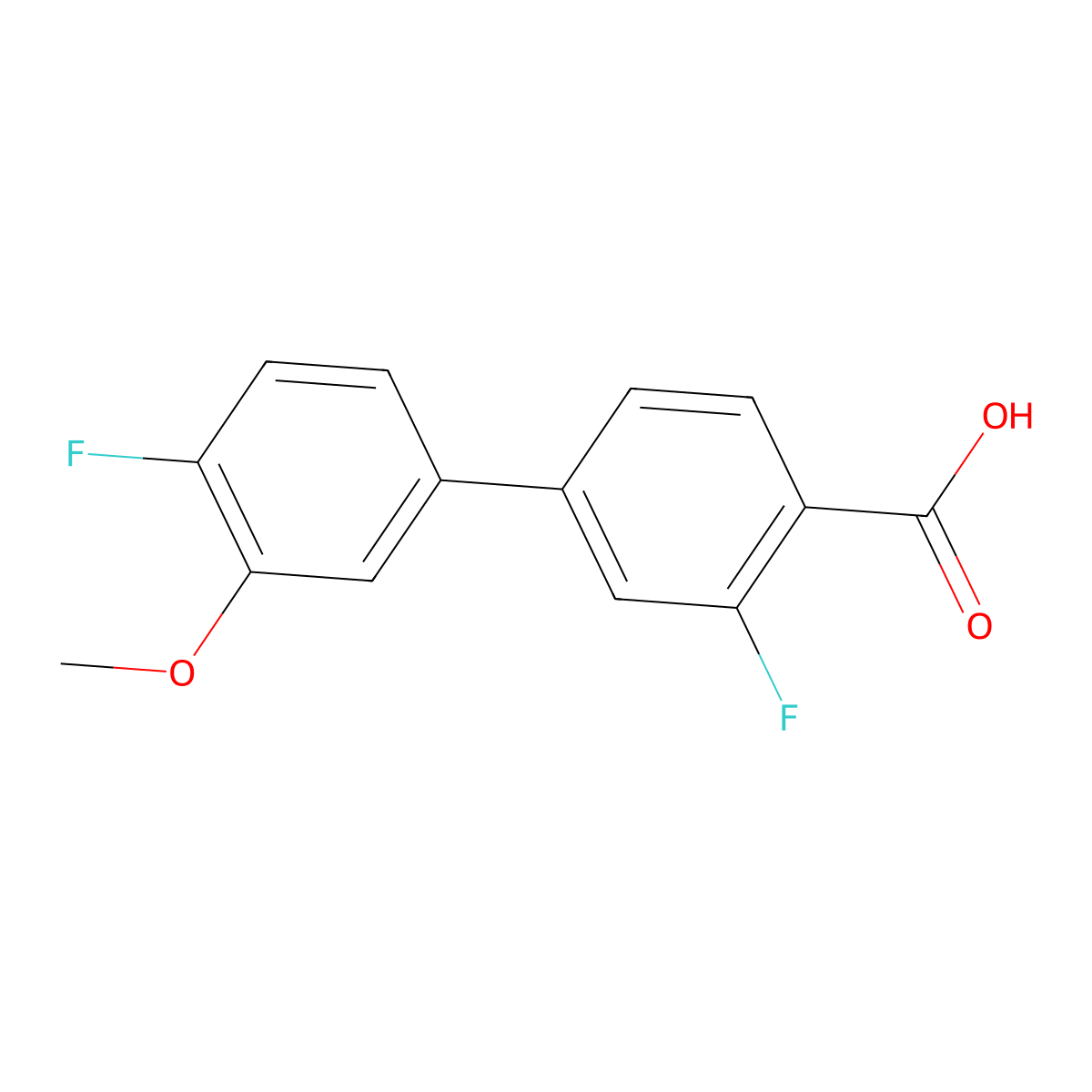 2-Fluoro-4-(4-fluoro-3-methoxyphenyl)benzoic acid molecular structure, CAS 1261892-11-8