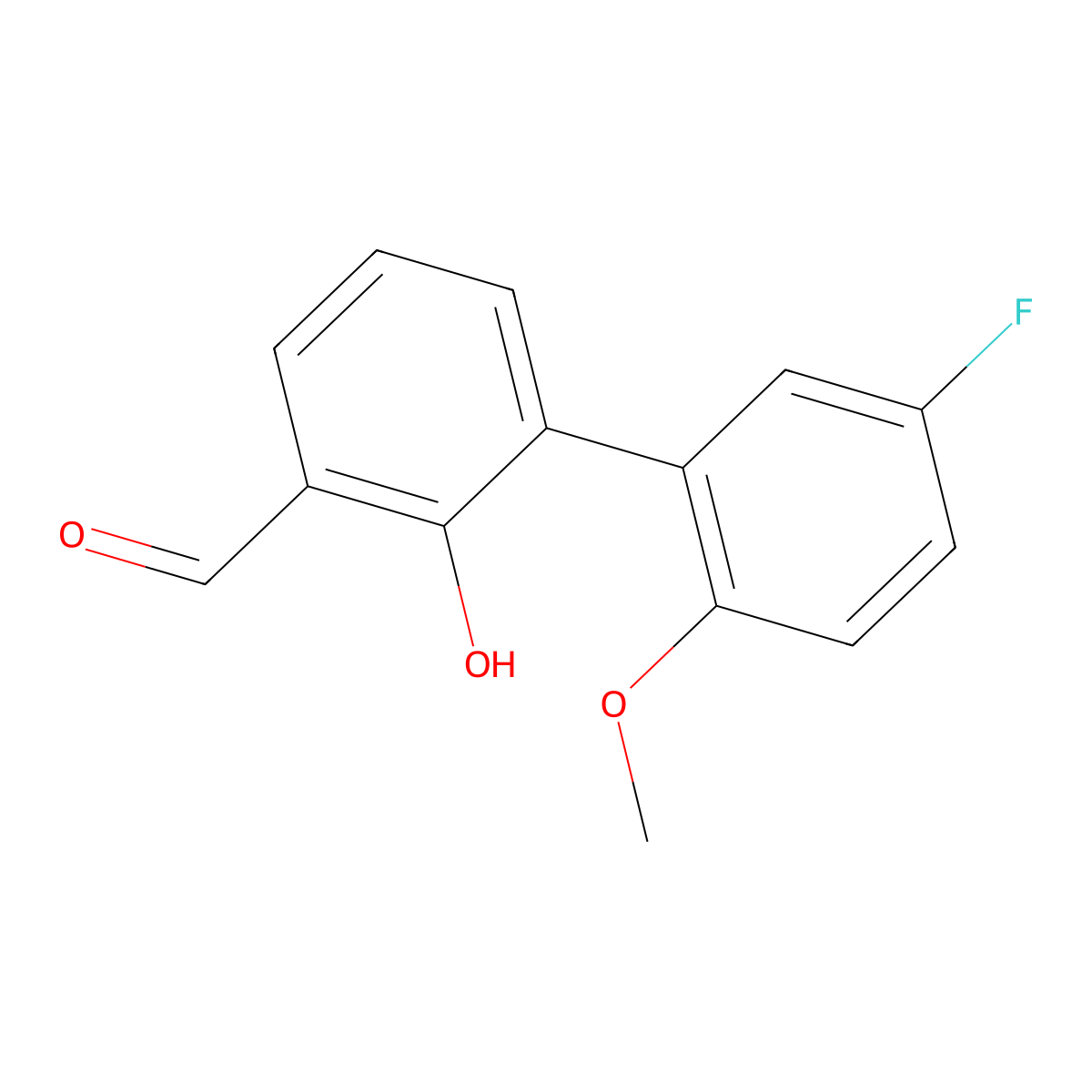 6-(5-Fluoro-2-methoxyphenyl)-2-formylphenol molecular structure, CAS 1261892-12-9