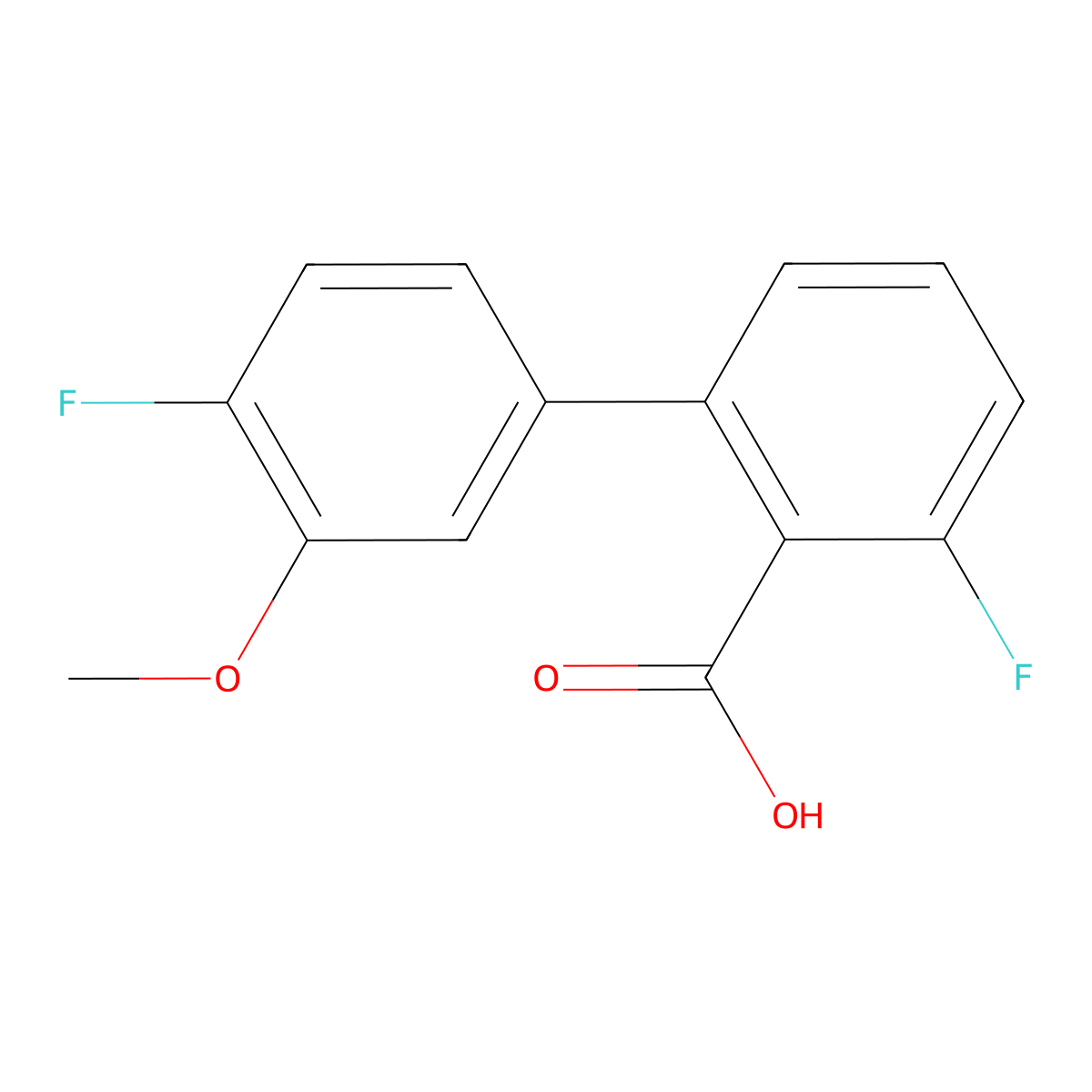6-Fluoro-2-(4-fluoro-3-methoxyphenyl)benzoic acid molecular structure, CAS 1261892-13-0