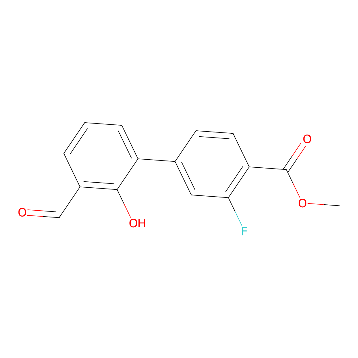 6-(3-Fluoro-4-methoxycarbonylphenyl)-2-formylphenol molecular structure, CAS 1261892-20-9