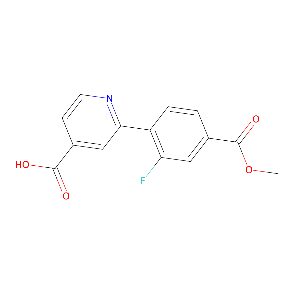 2-(2-Fluoro-4-methoxycarbonylphenyl)isonicotinic acid molecular structure, CAS 1261892-35-6