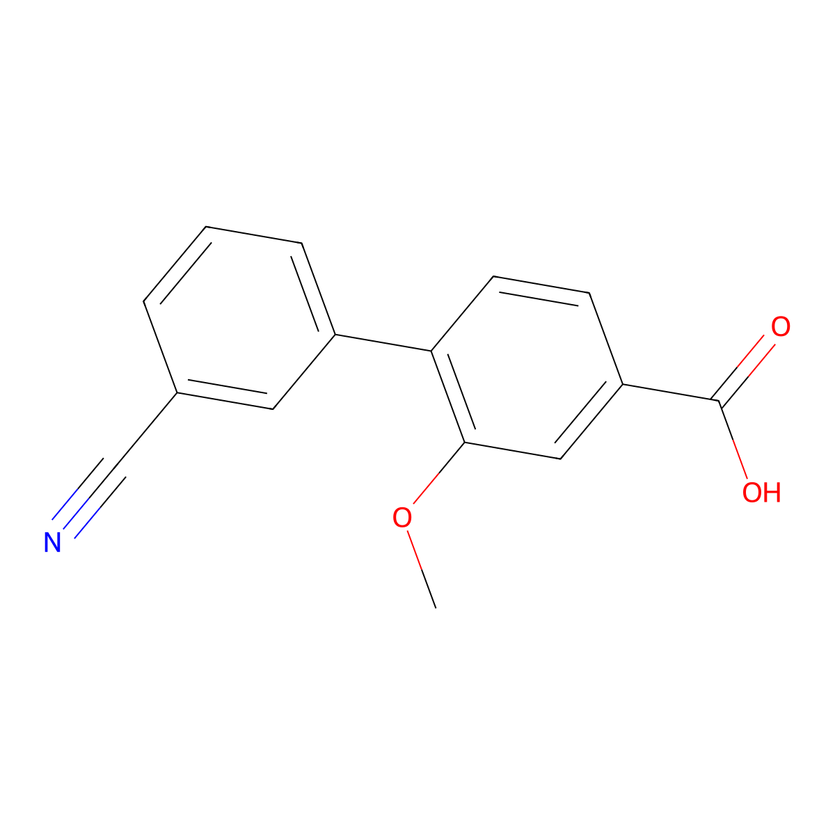 4-(3-Cyanophenyl)-3-methoxybenzoic acid molecular structure, CAS 1261892-59-4