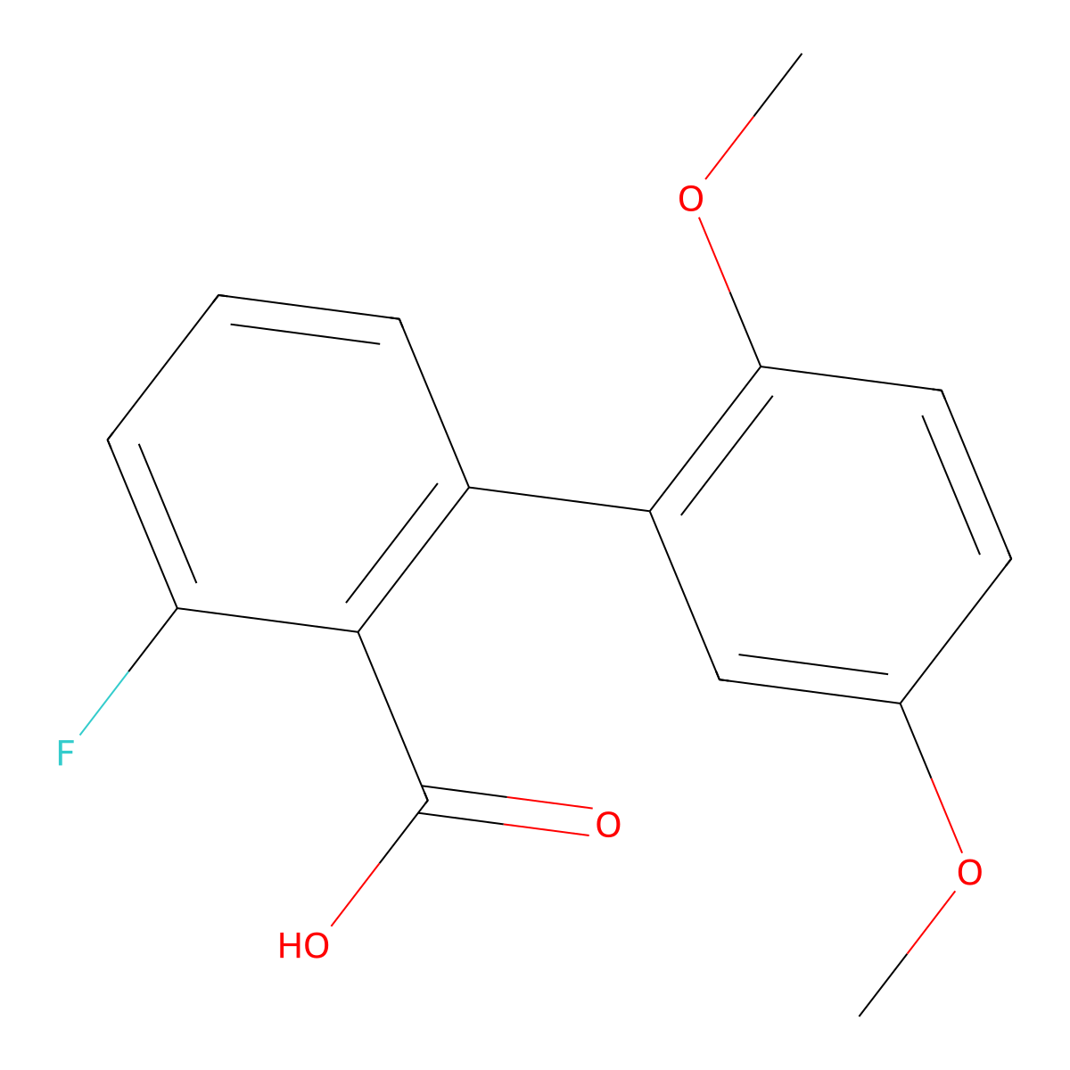 2-(2,5-Dimethoxyphenyl)-6-fluorobenzoic acid molecular structure, CAS 1261892-64-1