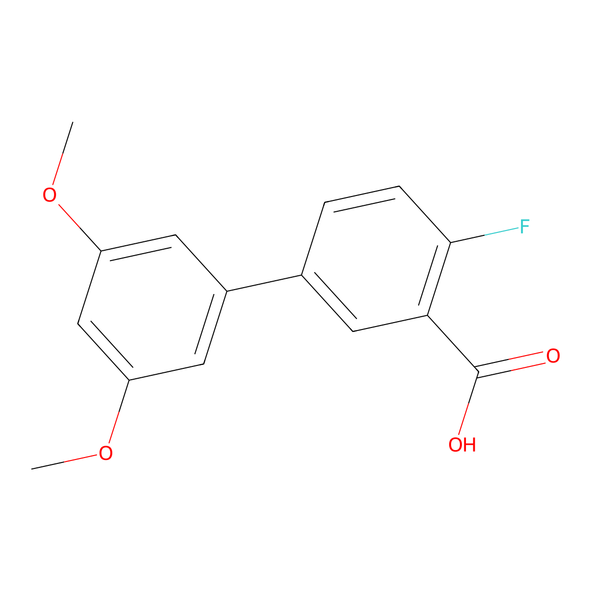 5-(3,5-Dimethoxyphenyl)-2-fluorobenzoic acid molecular structure, CAS 1261892-66-3