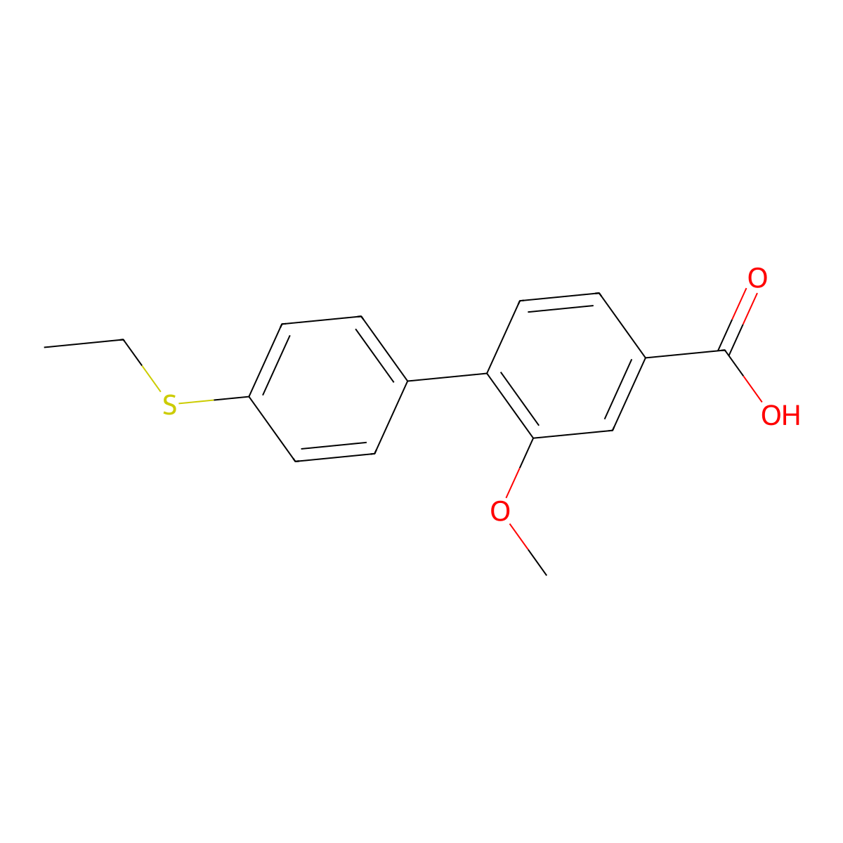 4-(4-Ethylthiophenyl)-3-methoxybenzoic acid molecular structure, CAS 1261892-67-4