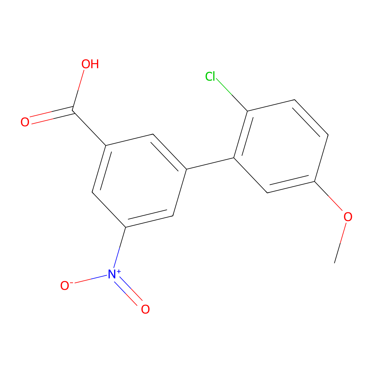 3-(2-Chloro-5-methoxyphenyl)-5-nitrobenzoic acid molecular structure, CAS 1261892-79-8