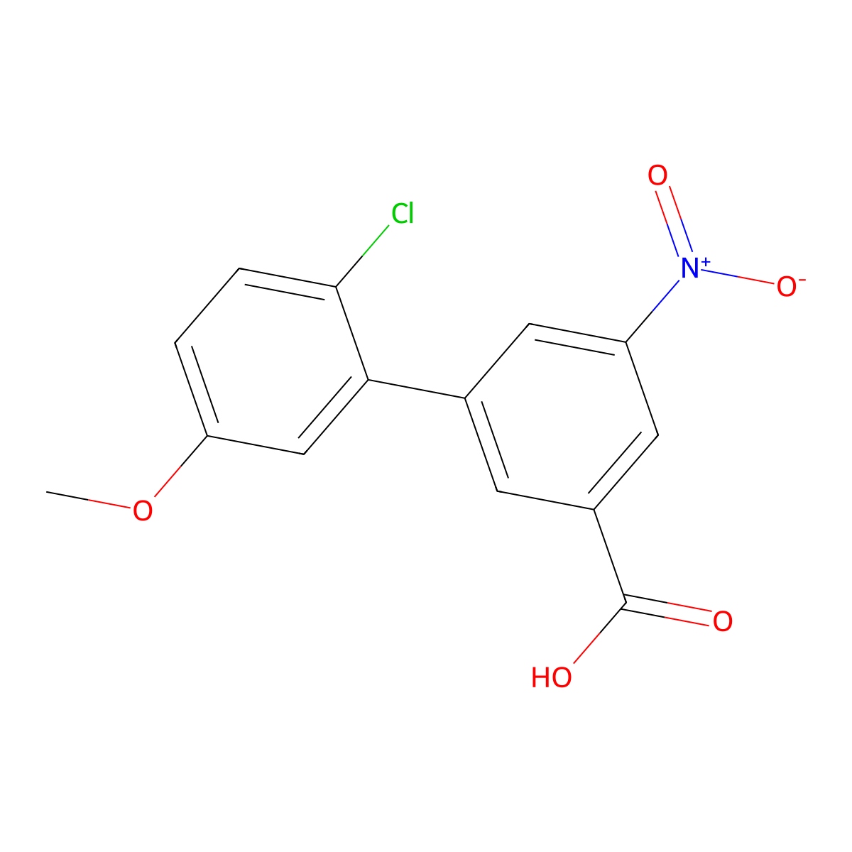 3-(2-Chloro-5-methoxyphenyl)-5-nitrobenzoic acid molecular structure, CAS 1261892-79-8