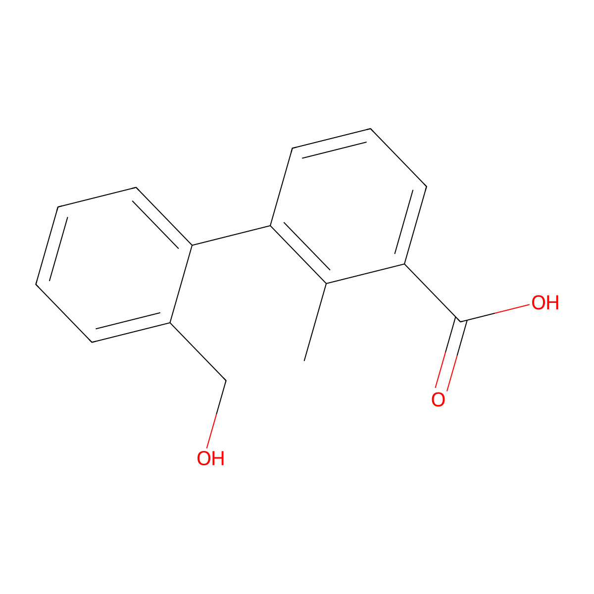 3-(2-Hydroxymethylphenyl)-2-methylbenzoic acid molecular structure, CAS 1261892-80-1