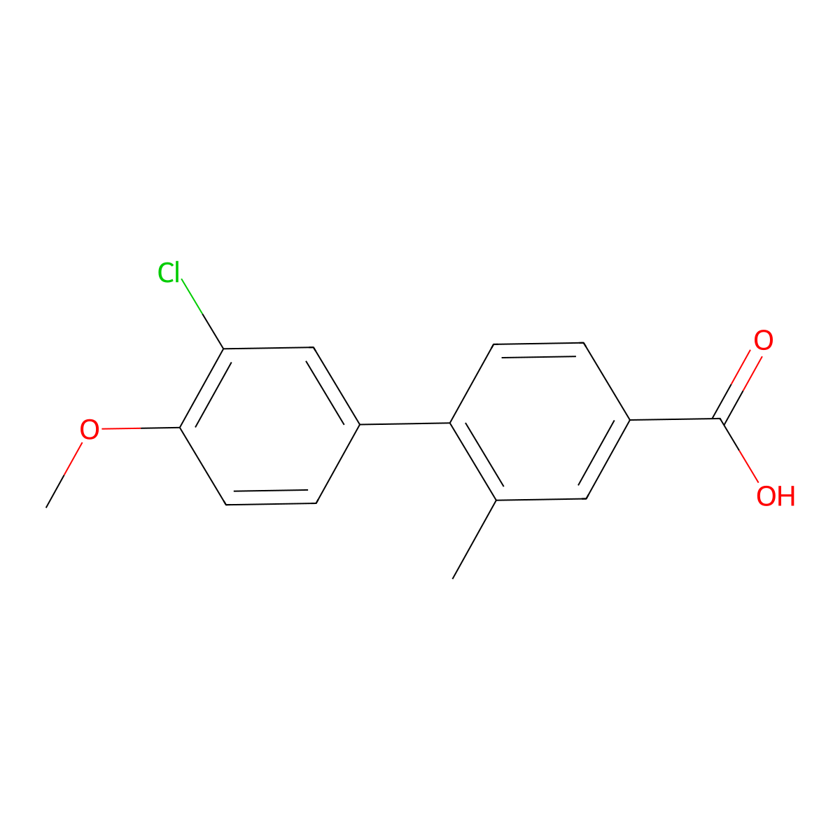 4-(3-Chloro-4-methoxyphenyl)-3-methylbenzoic acid molecular structure, CAS 1261892-81-2