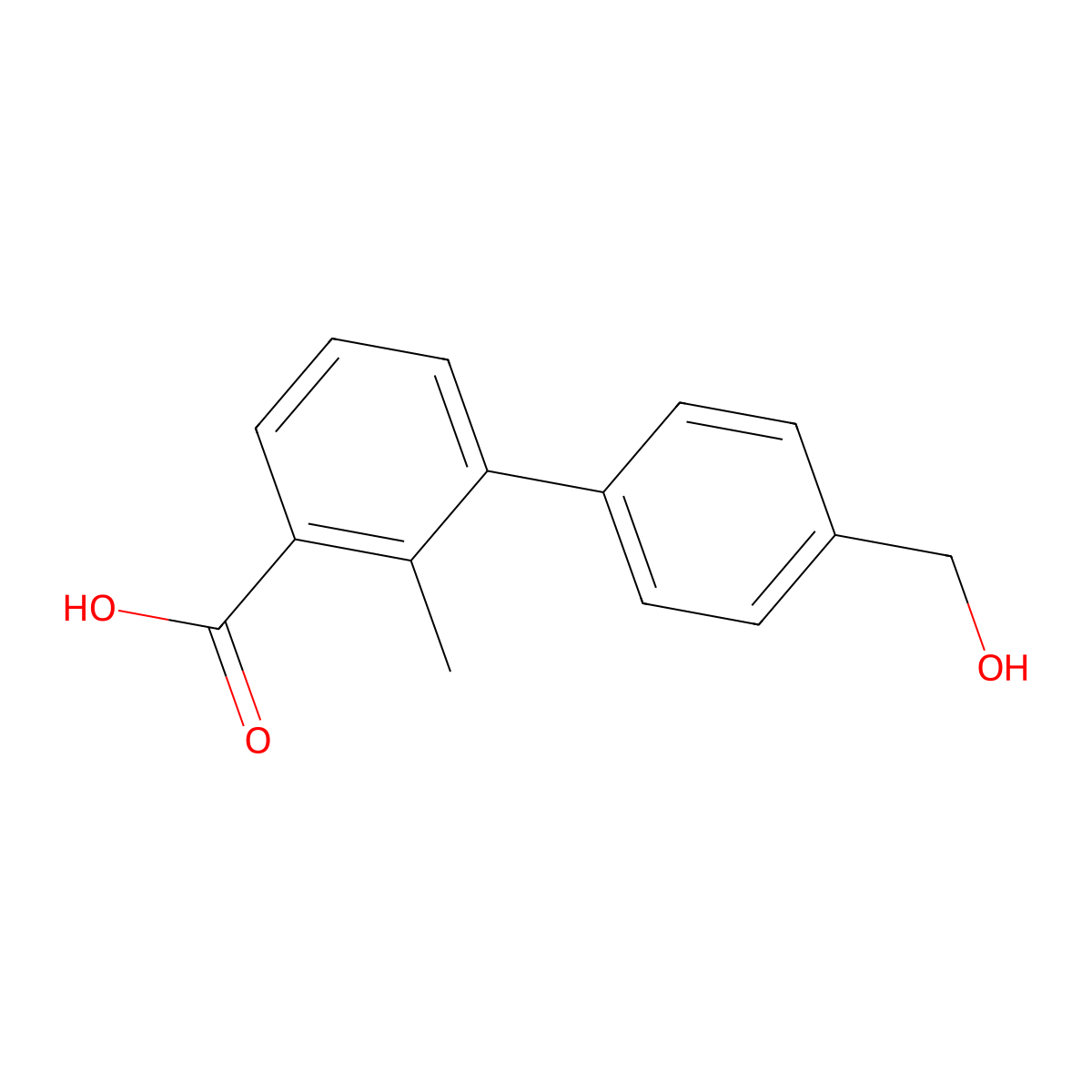 3-(4-Hydroxymethylphenyl)-2-methylbenzoic acid molecular structure, CAS 1261892-82-3