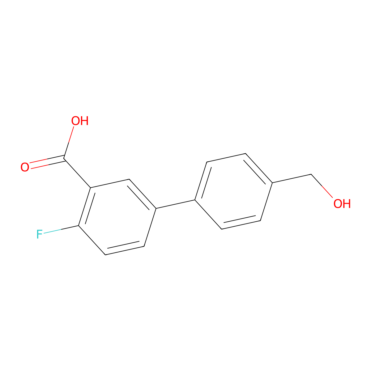2-Fluoro-5-(4-hydroxymethylphenyl)benzoic acid molecular structure, CAS 1261892-84-5