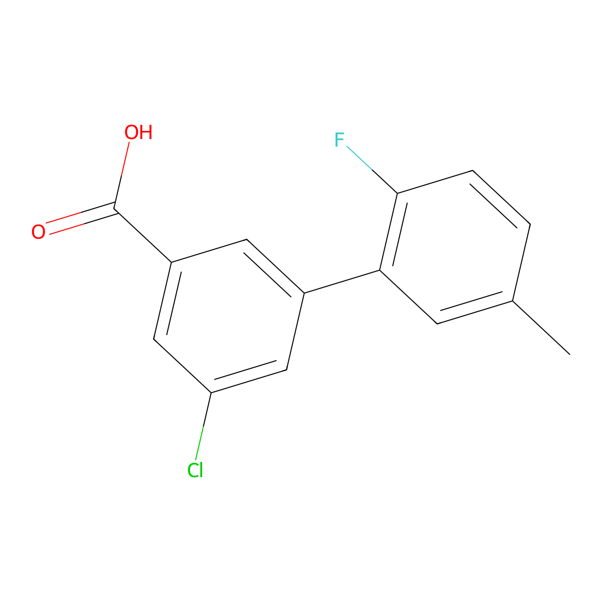 5-Chloro-3-(2-fluoro-5-methylphenyl)benzoic acid molecular structure, CAS 1261892-92-5