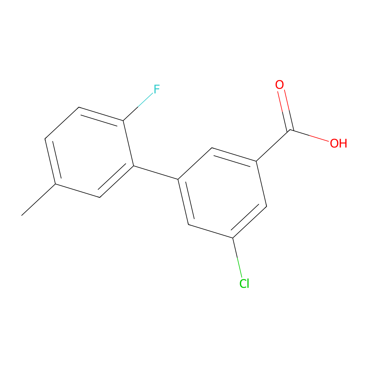 5-Chloro-3-(2-fluoro-5-methylphenyl)benzoic acid molecular structure, CAS 1261892-92-5
