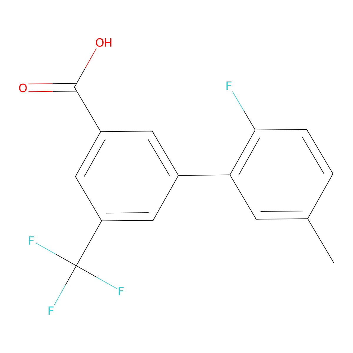 3-(2-Fluoro-5-methylphenyl)-5-trifluoromethylbenzoic acid molecular structure, CAS 1261892-95-8