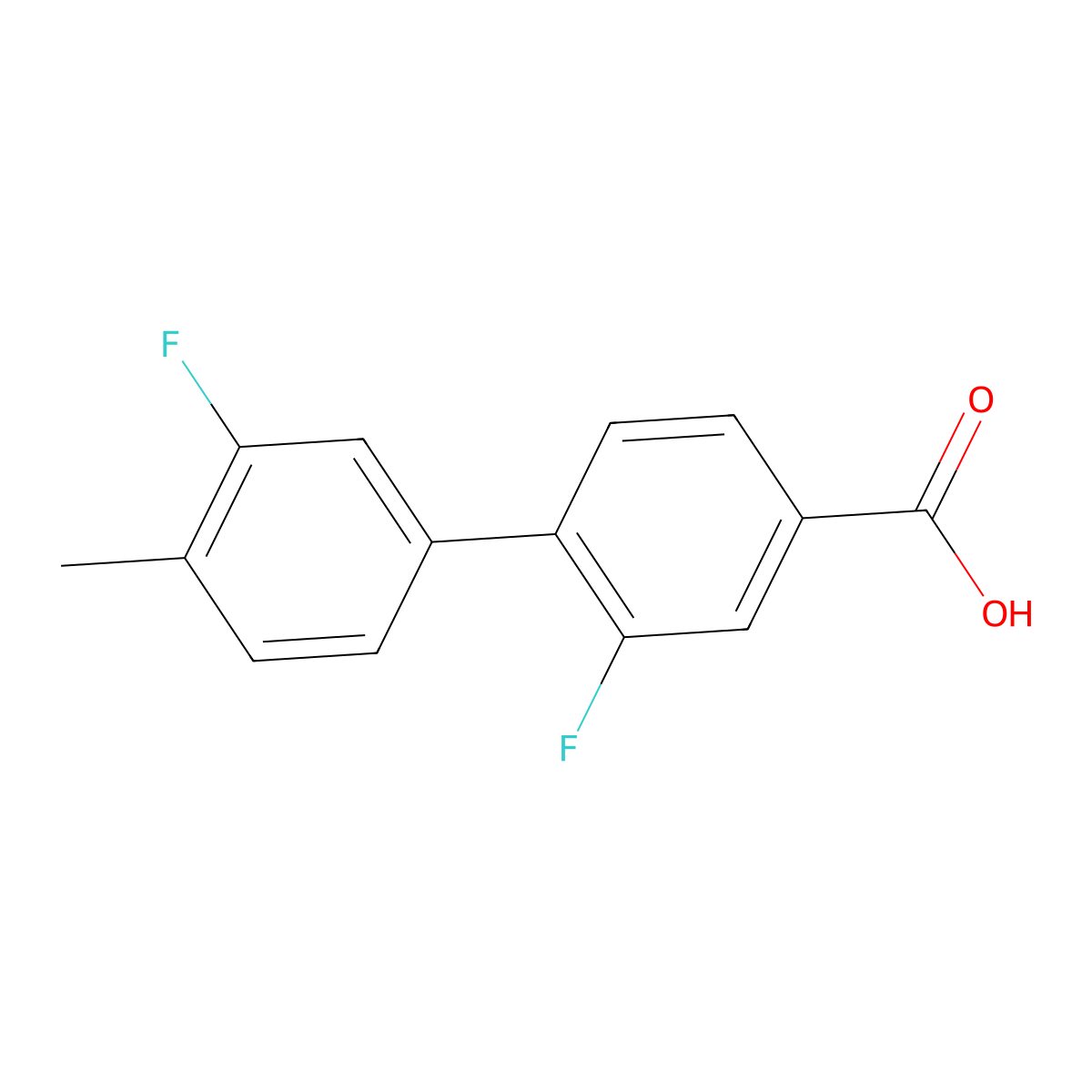 3-Fluoro-4-(3-fluoro-4-methylphenyl)benzoic acid molecular structure, CAS 1261893-04-2