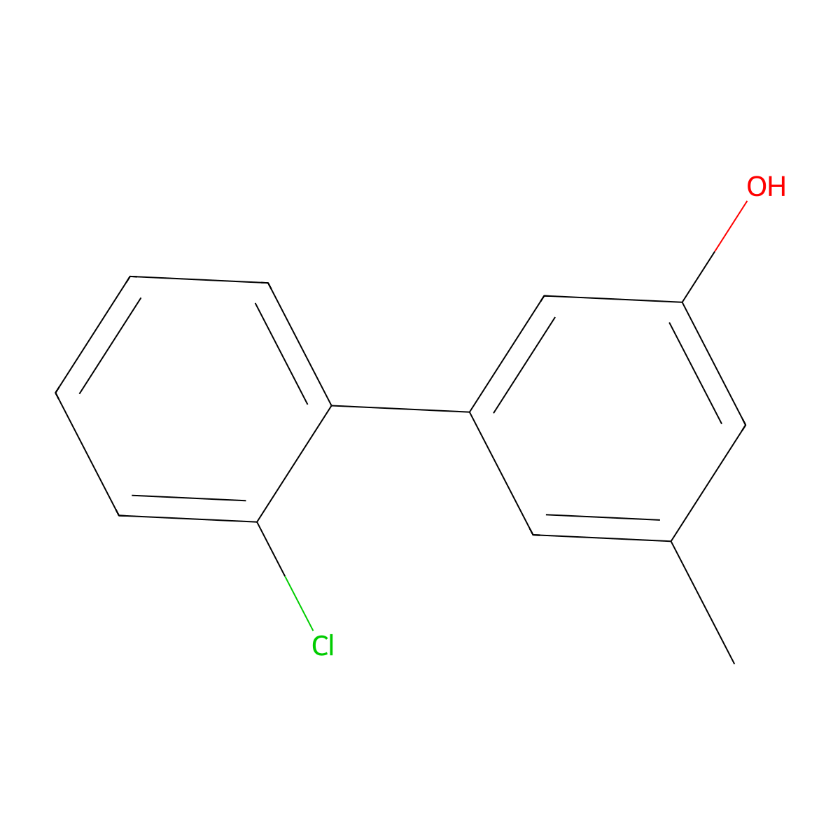 5-(2-Chlorophenyl)-3-methylphenol molecular structure, CAS 1261893-22-4