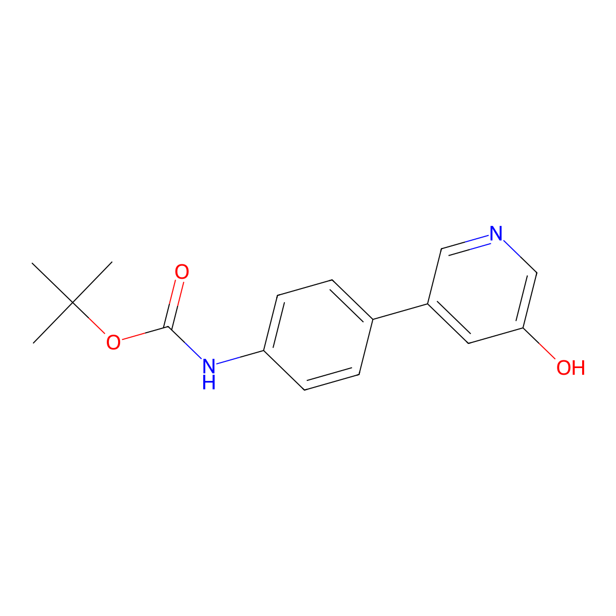 5-(4-Boc-aminophenyl)-3-hydroxypyridine molecular structure, CAS 1261893-23-5