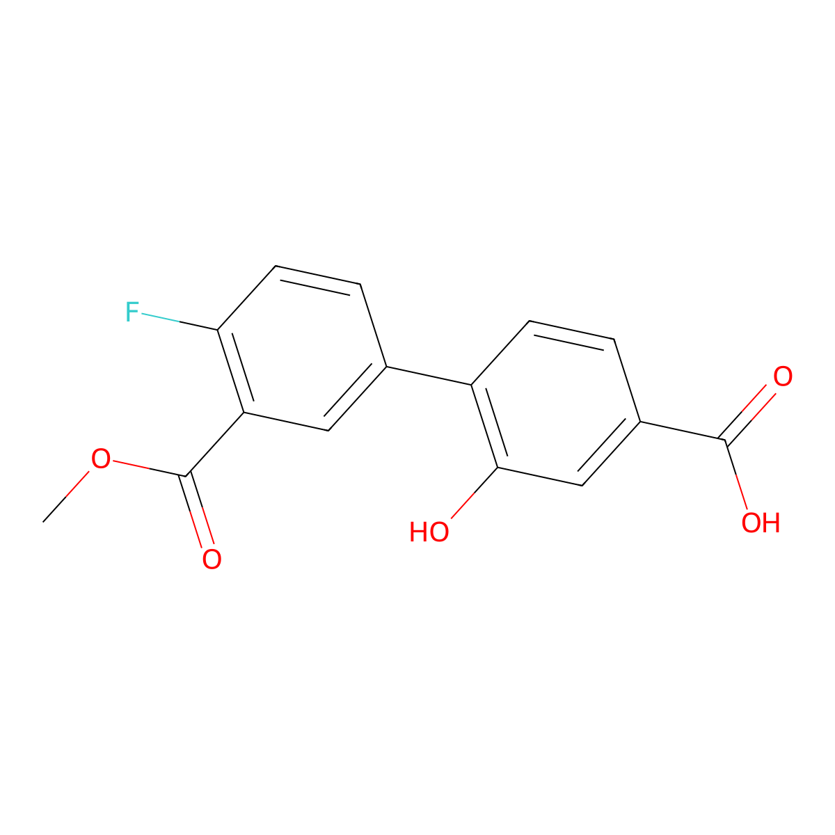 4-(4-Fluoro-3-methoxycarbonylphenyl)-3-hydroxybenzoic acid molecular structure, CAS 1261893-24-6