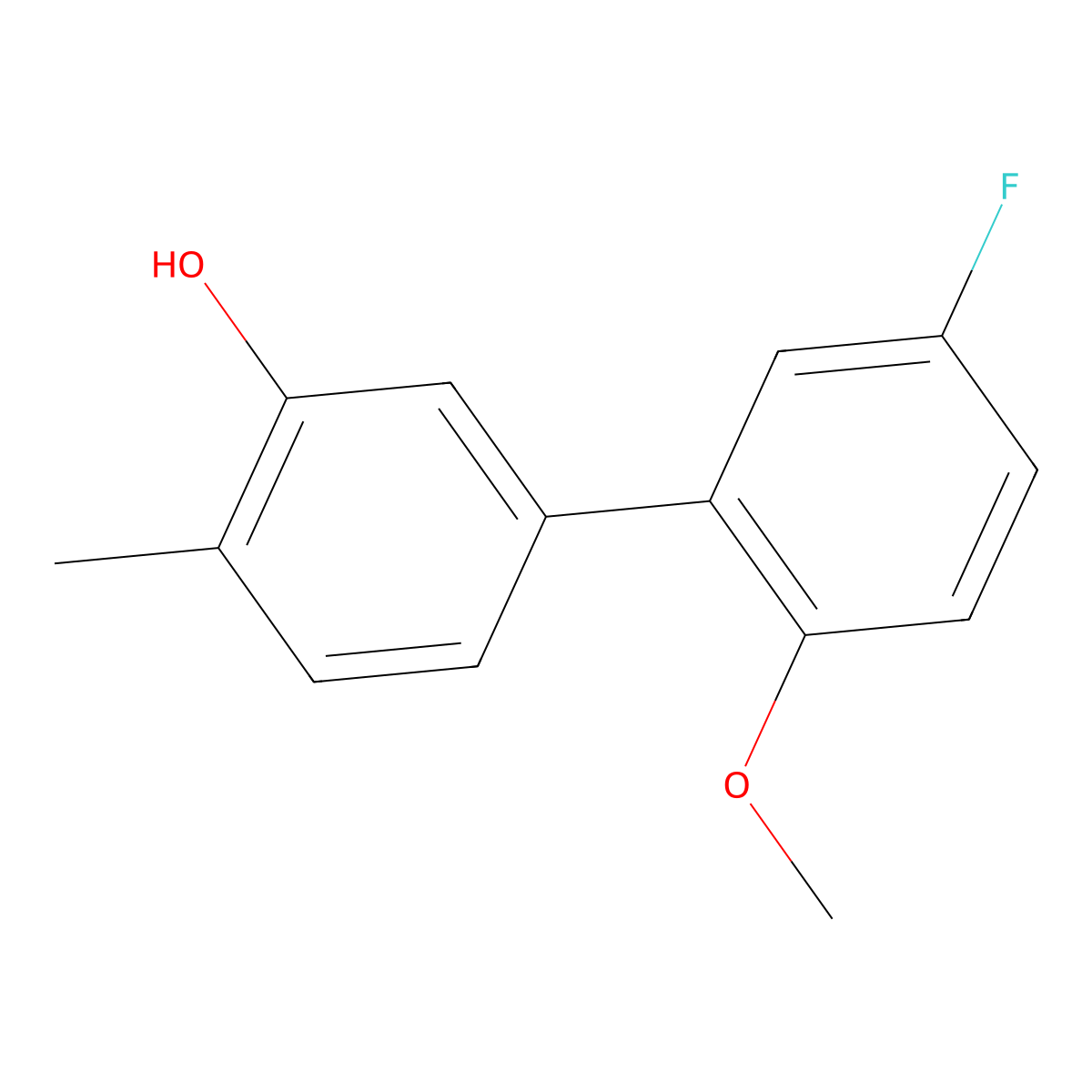 5-(5-Fluoro-2-methoxyphenyl)-2-methylphenol molecular structure, CAS 1261893-34-8