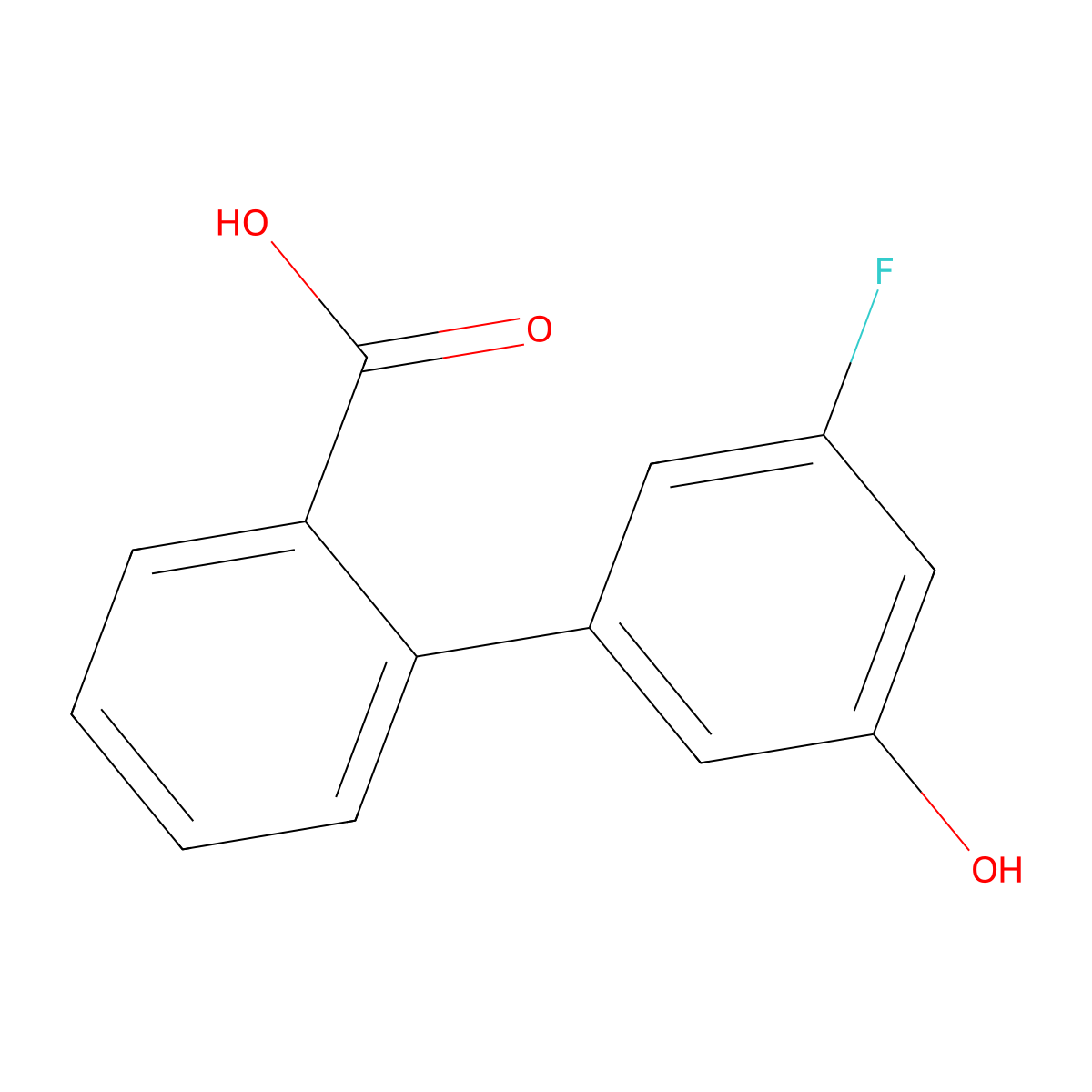 2-(3-Fluoro-5-hydroxyphenyl)benzoic acid molecular structure, CAS 1261893-43-9