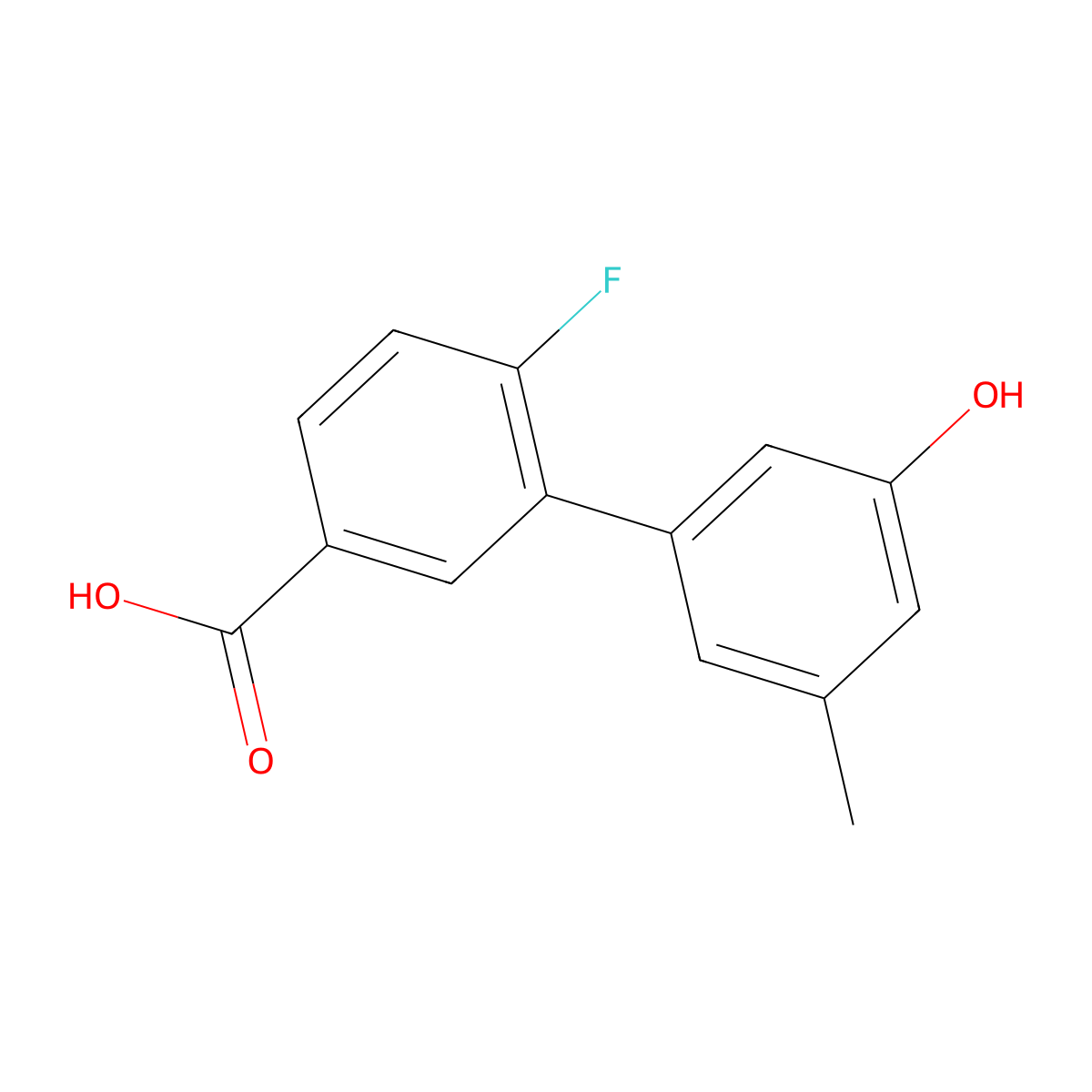 5-(5-Carboxy-2-fluorophenyl)-3-methylphenol molecular structure, CAS 1261893-48-4