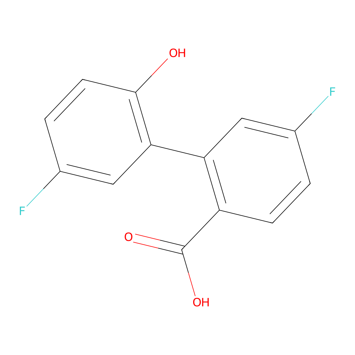 4-Fluoro-2-(5-fluoro-2-hydroxyphenyl)benzoic acid molecular structure, CAS 1261893-49-5