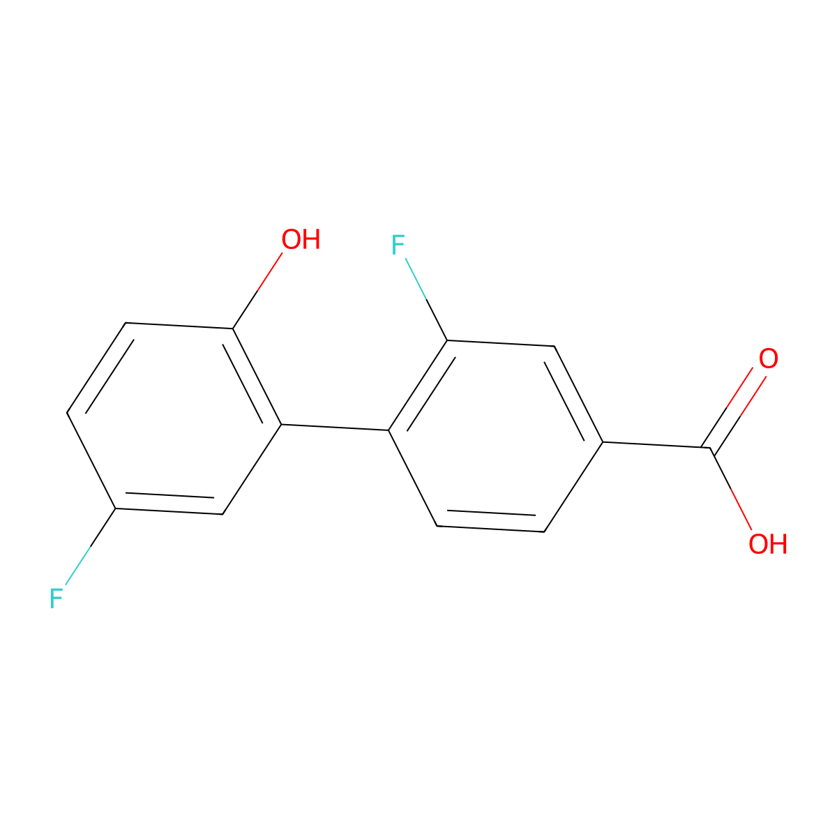 3-Fluoro-4-(5-fluoro-2-hydroxyphenyl)benzoic acid molecular structure, CAS 1261893-52-0