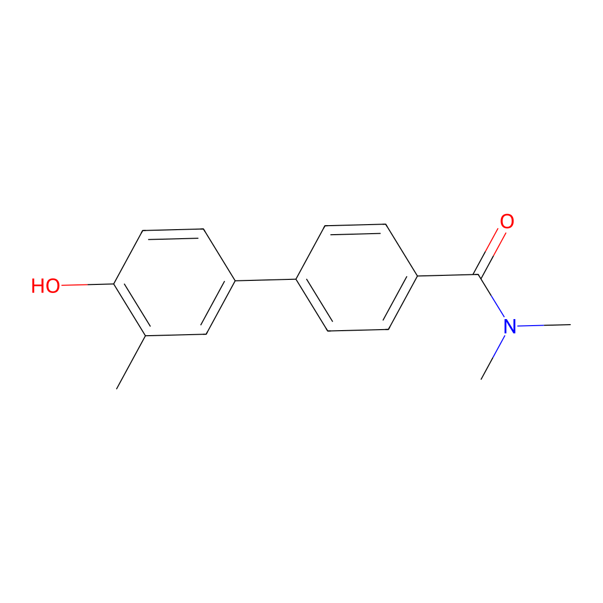 4-[4-(N,N-Dimethylaminocarbonyl)phenyl]-2-methylphenol molecular structure, CAS 1261893-53-1