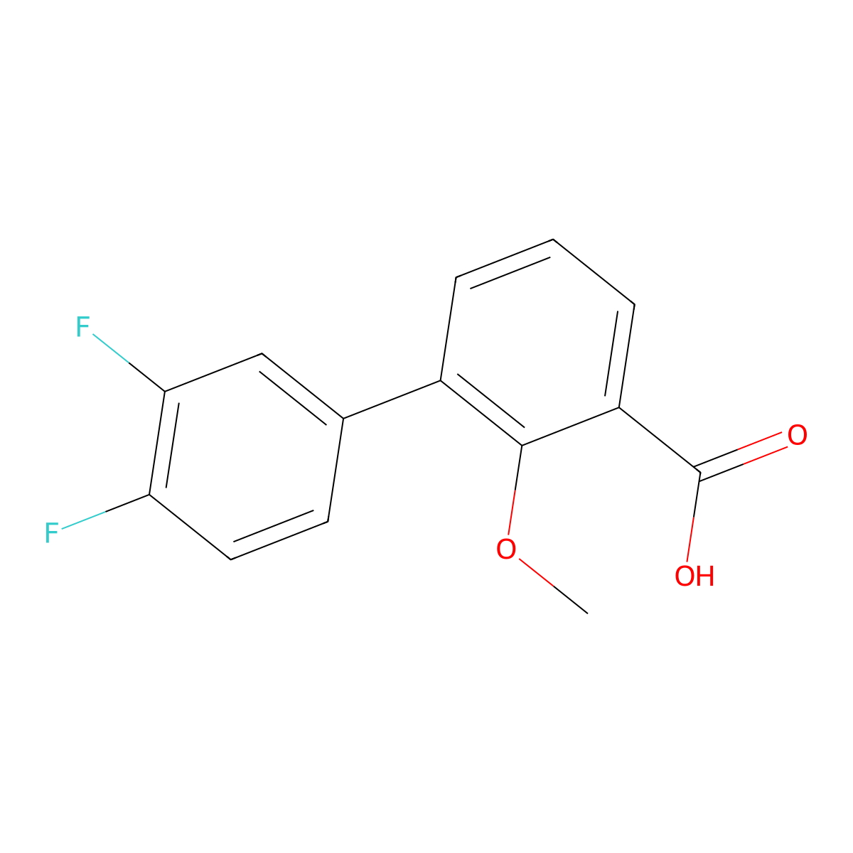 3-(3,4-Difluorophenyl)-2-methoxybenzoic acid molecular structure, CAS 1261893-60-0