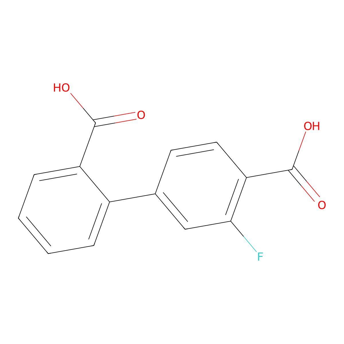 2-(4-Carboxy-3-fluorophenyl)benzoic acid molecular structure, CAS 1261893-62-2