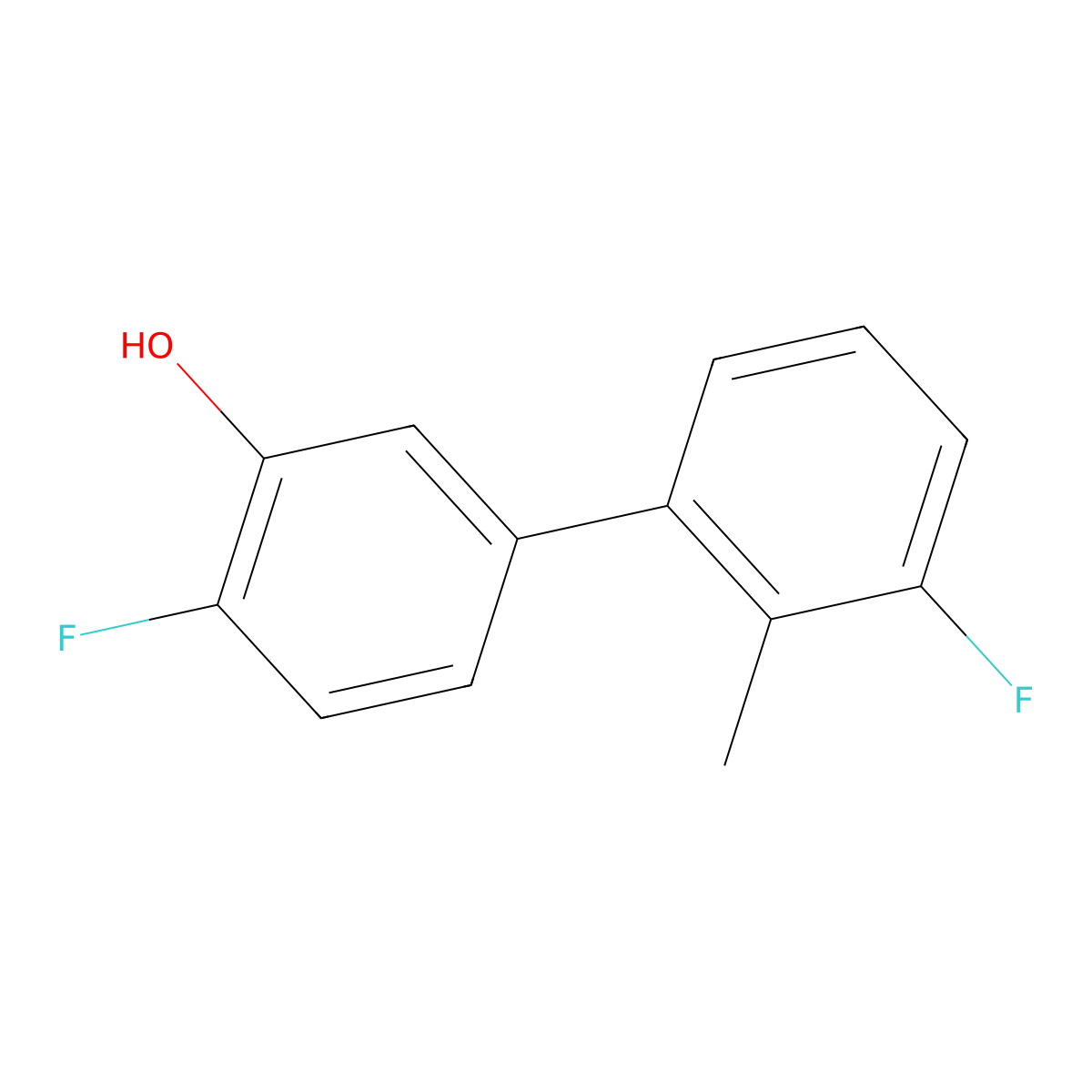 2-Fluoro-5-(3-fluoro-2-methylphenyl)phenol molecular structure, CAS 1261893-63-3