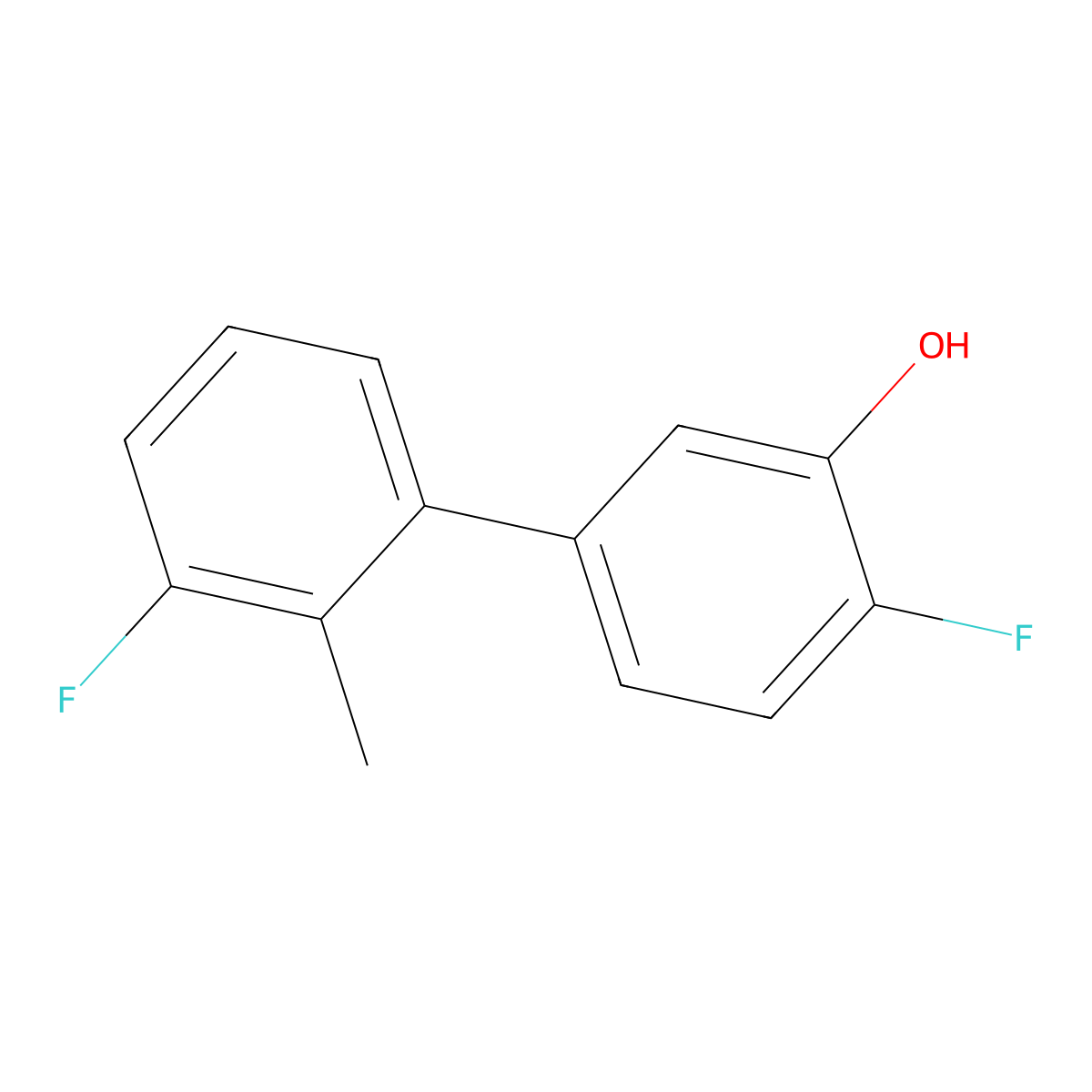 2-Fluoro-5-(3-fluoro-2-methylphenyl)phenol molecular structure, CAS 1261893-63-3