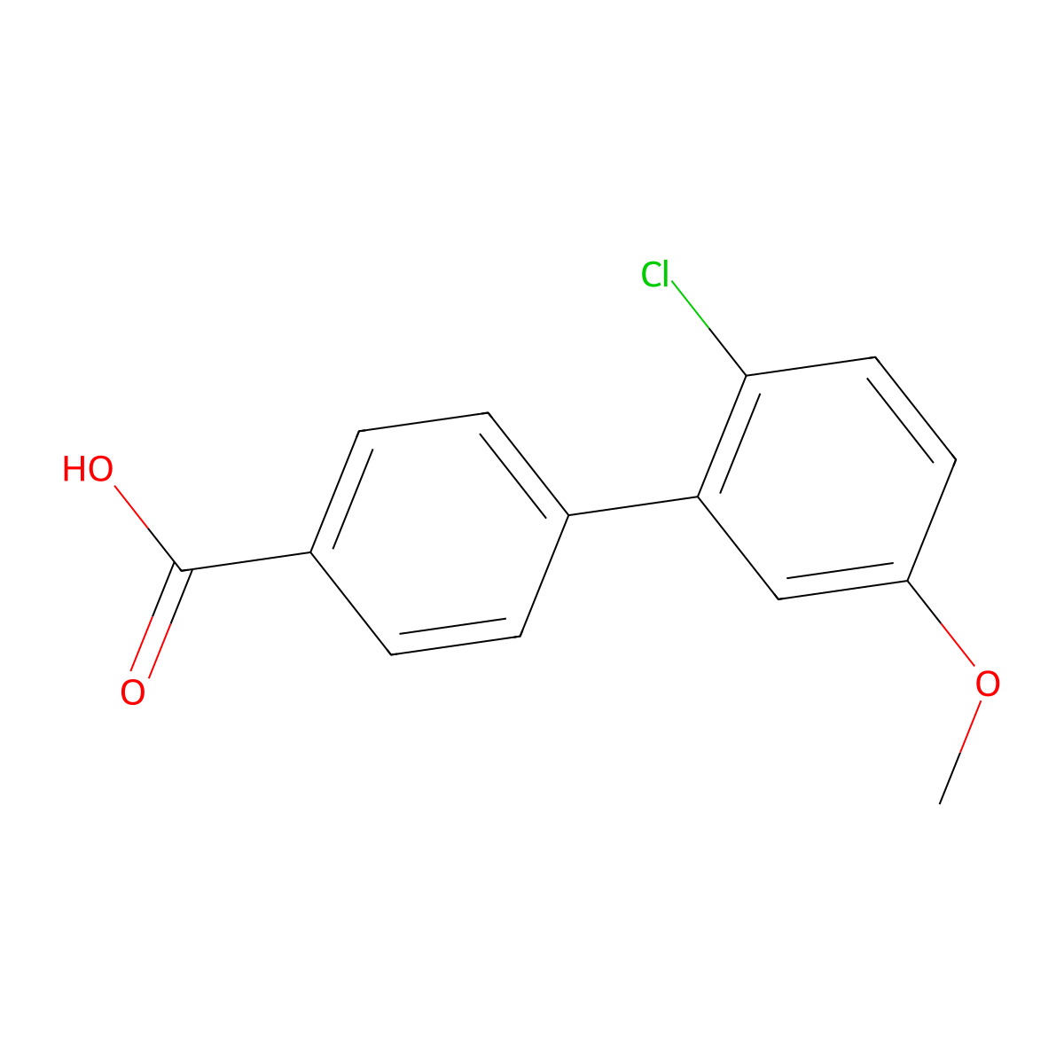 4-(2-Chloro-5-methoxyphenyl)benzoic acid molecular structure, CAS 1261893-66-6