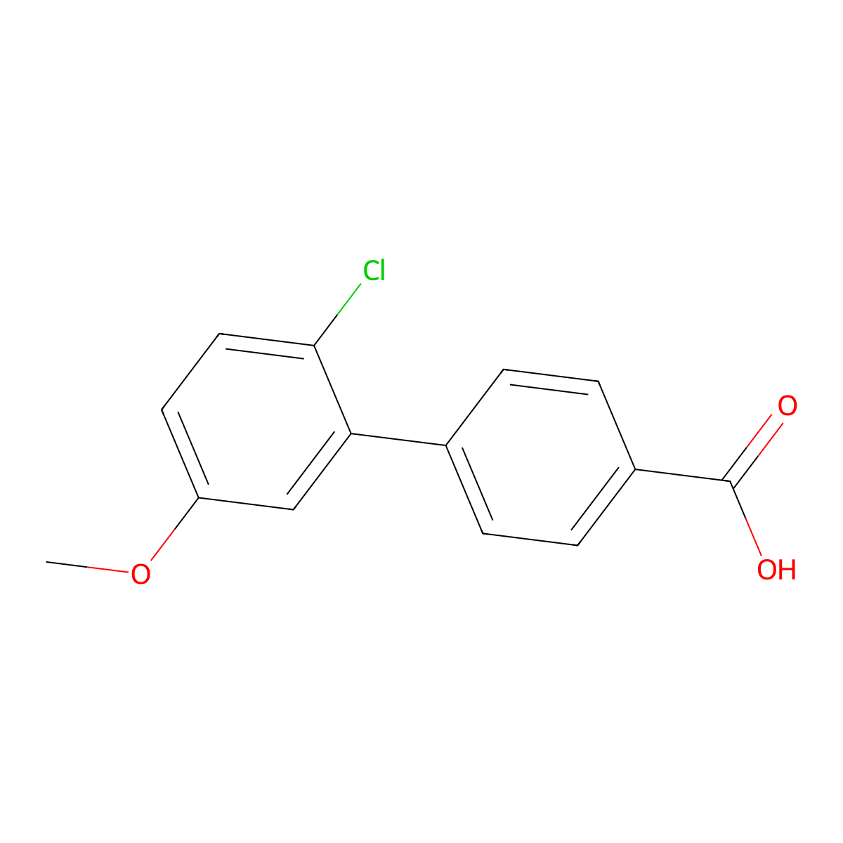 4-(2-Chloro-5-methoxyphenyl)benzoic acid molecular structure, CAS 1261893-66-6