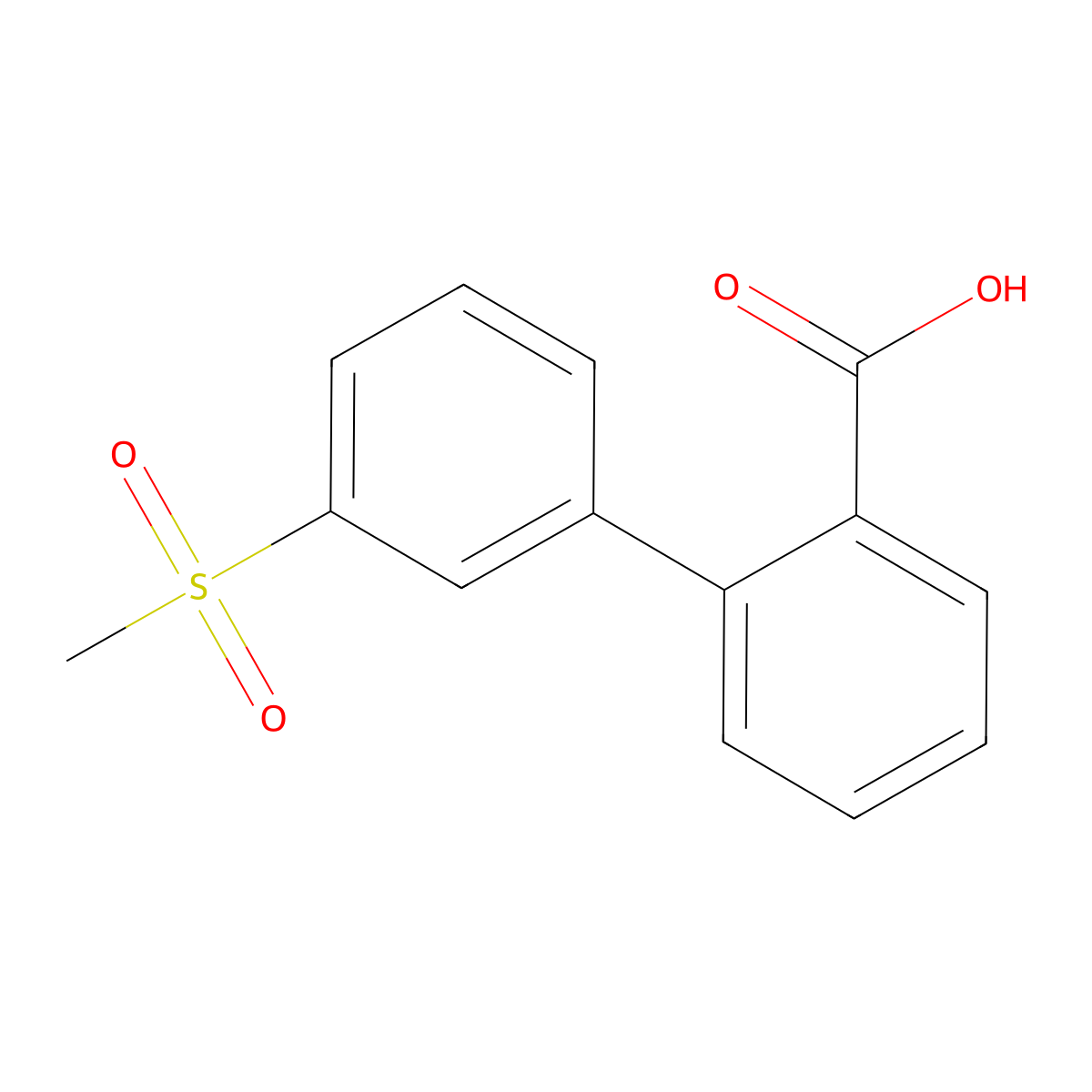 2-(3-Methylsulfonylphenyl)benzoic acid molecular structure, CAS 1261893-68-8