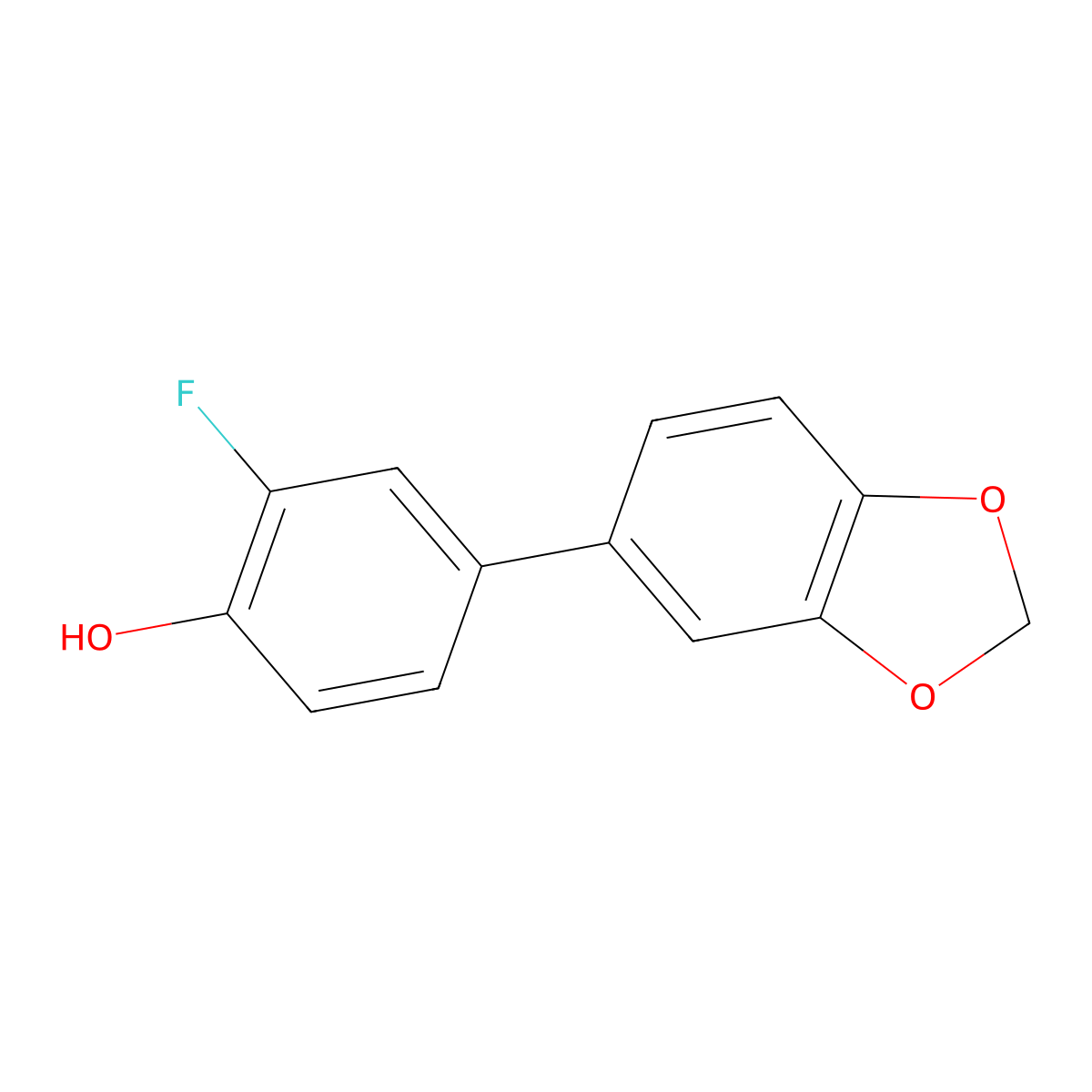 2-Fluoro-4-(3,4-methylenedioxyphenyl)phenol molecular structure, CAS 1261893-69-9