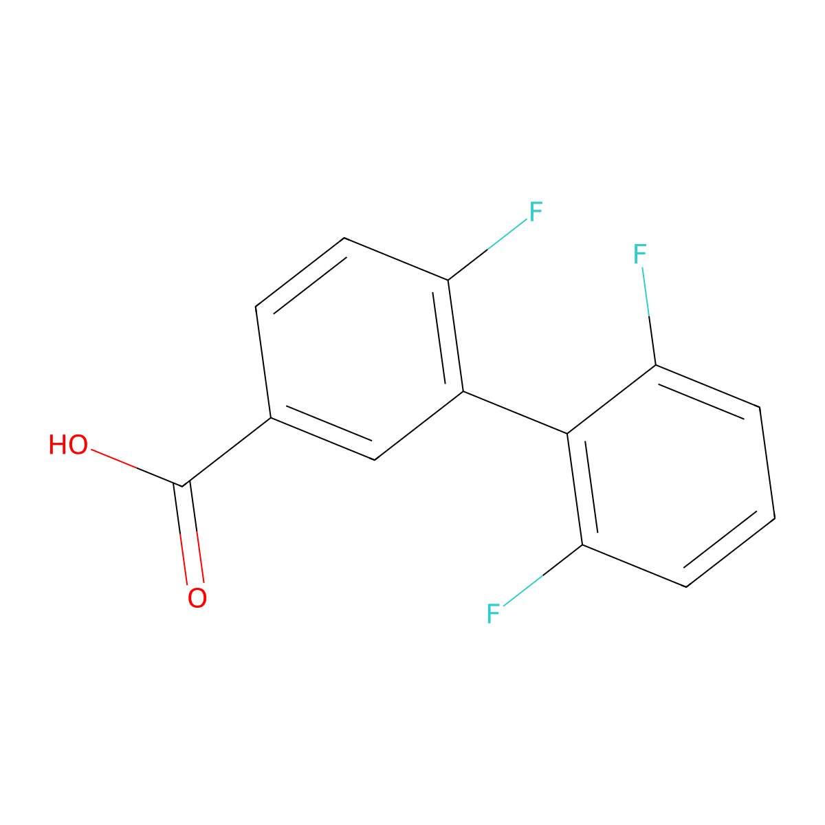3-(2,6-Difluorophenyl)-4-fluorobenzoic acid molecular structure, CAS 1261893-70-2