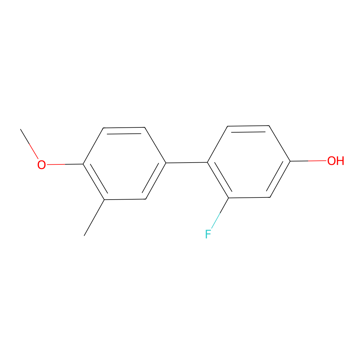 3-Fluoro-4-(4-methoxy-3-methylphenyl)phenol molecular structure, CAS 1261893-72-4