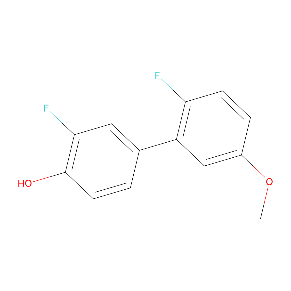 2-Fluoro-4-(2-fluoro-5-methoxyphenyl)phenol molecular structure, CAS 1261893-75-7