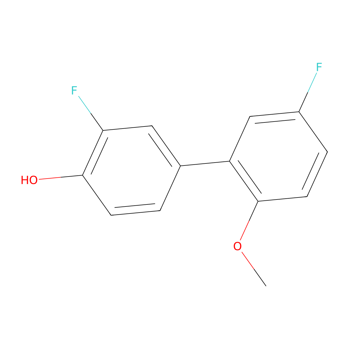 2-Fluoro-4-(5-fluoro-2-methoxyphenyl)phenol molecular structure, CAS 1261893-78-0