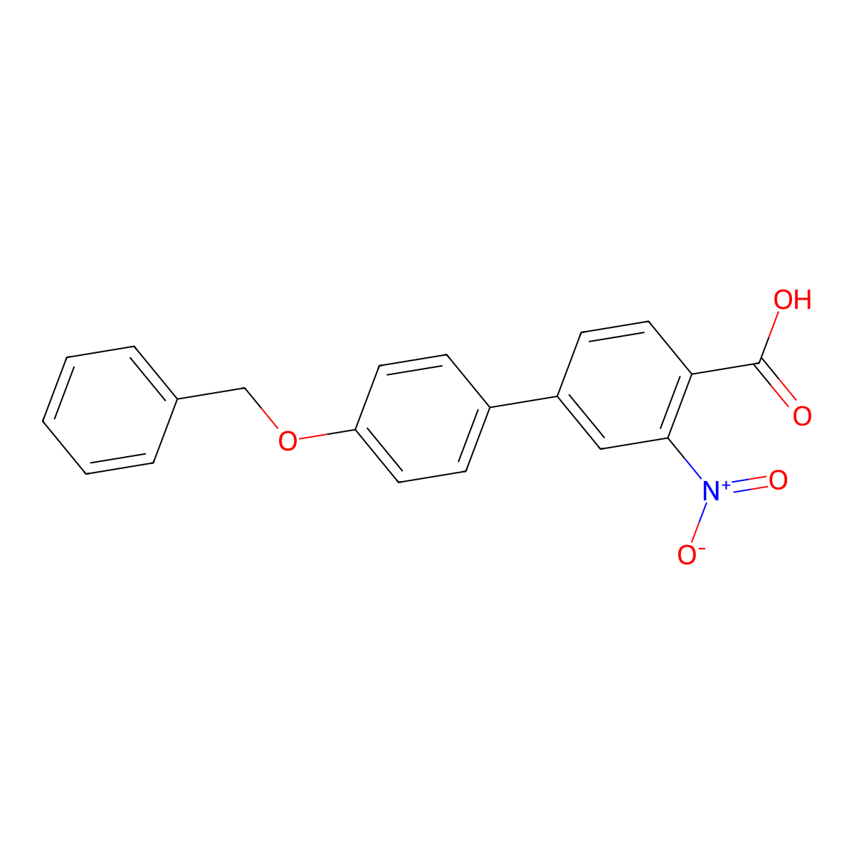 4-(4-Benzyloxyphenyl)-2-nitrobenzoic acid molecular structure, CAS 1261893-95-1