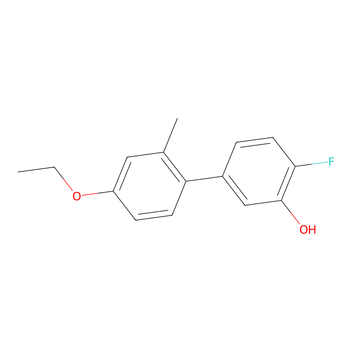5-(4-Ethoxy-2-methylphenyl)-2-fluorophenol molecular structure, CAS 1261893-96-2