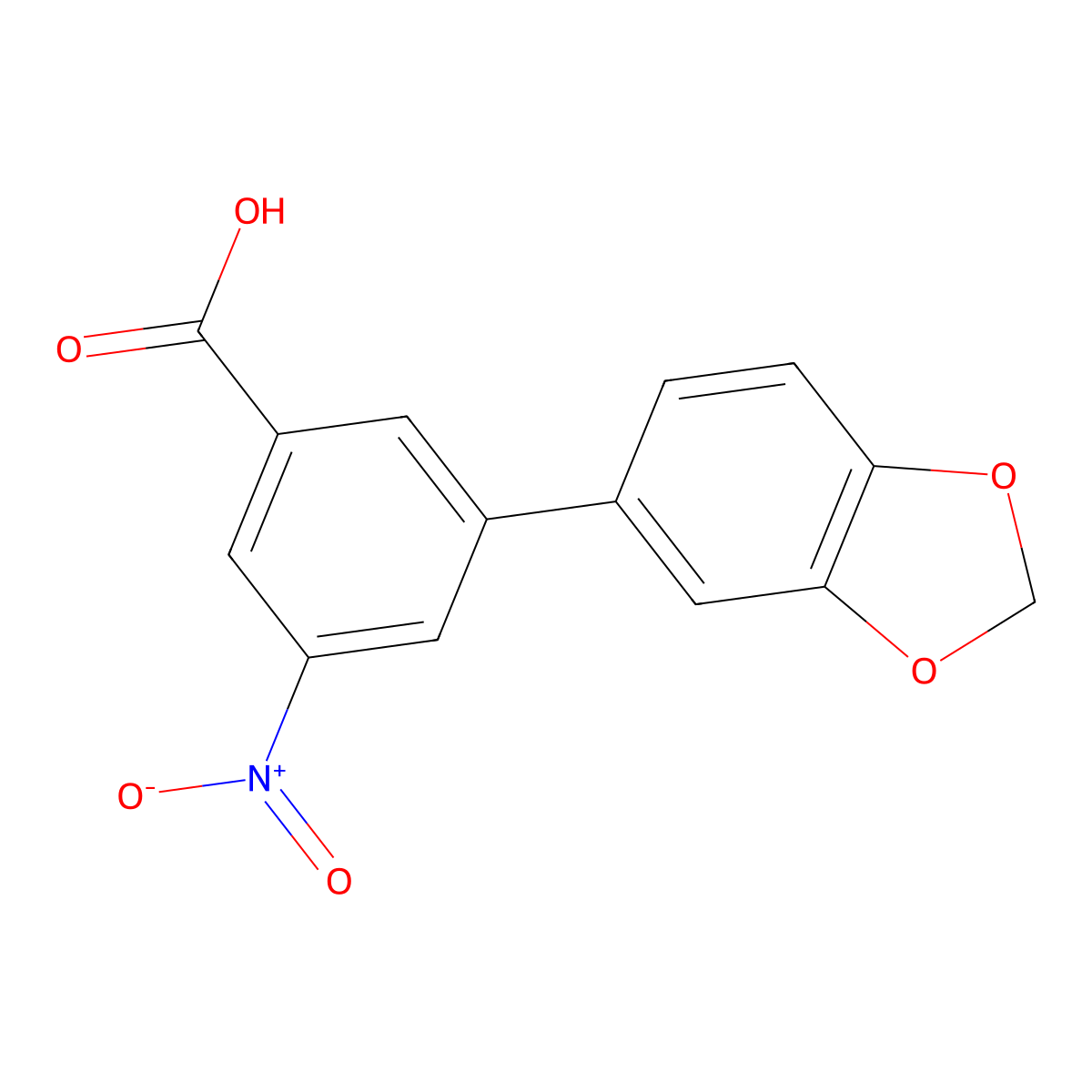 3-(Benzo[d][1,3]dioxol-5-yl)-5-nitrobenzoic acid molecular structure, CAS 1261894-05-6