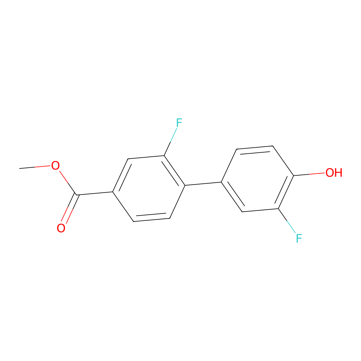 2-Fluoro-4-(2-fluoro-4-methoxycarbonylphenyl)phenol molecular structure, CAS 1261894-12-5